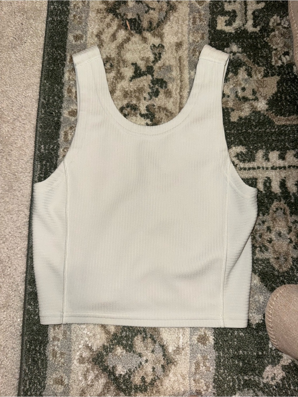 lululemon athletica Cream Ribbed Crop Tank